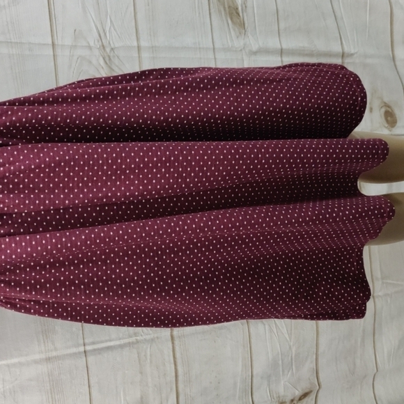 SUZANNE Betro Cap Sleeve Burgundy w/White Polka Dot Dress Size Medium - Picture 6 of 12